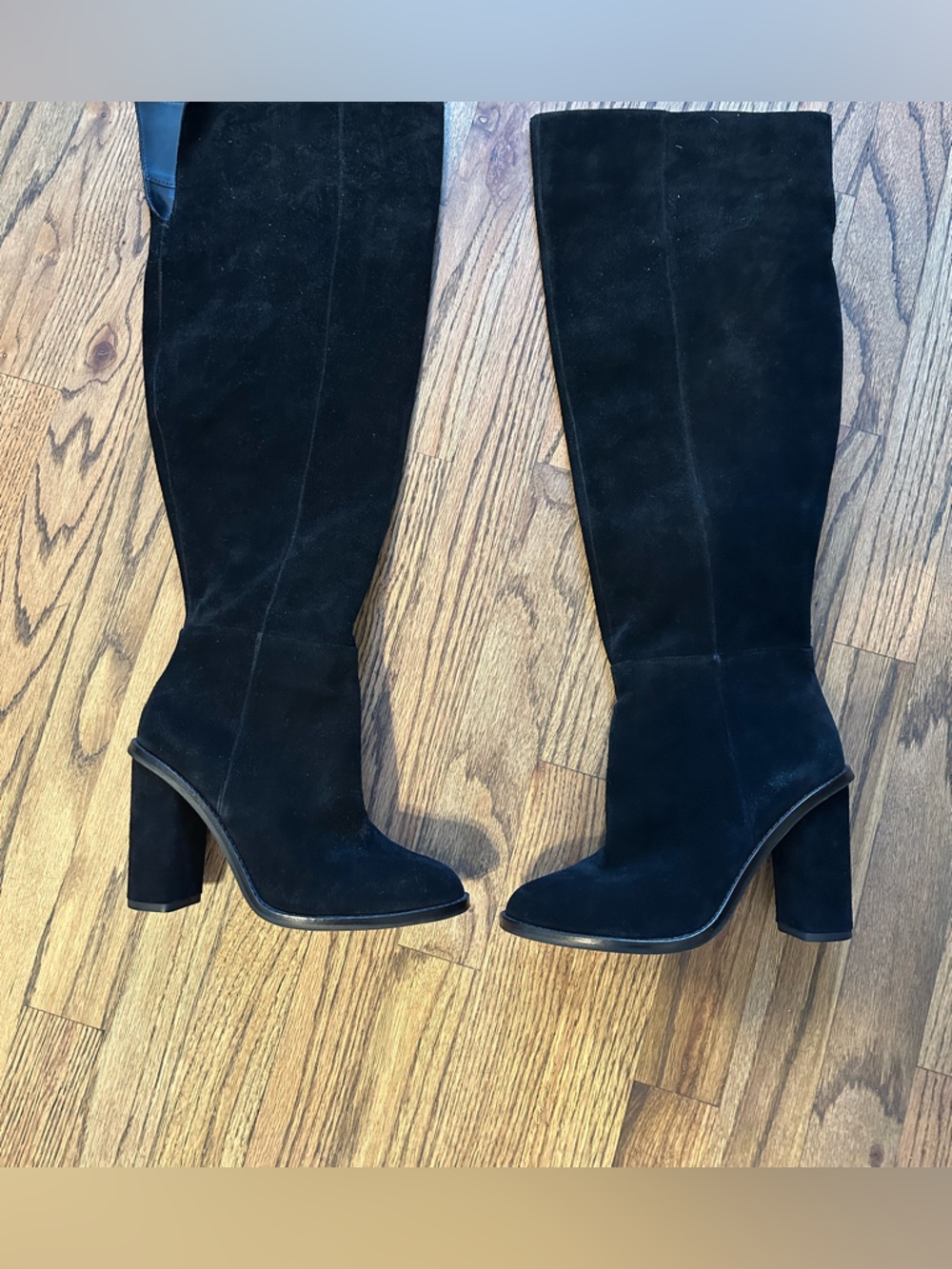 Gianni Bini Black Suede Knee-High Heeled Boots
